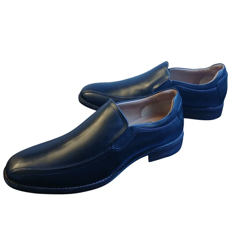 Johnston & Murphy Lewis Black Full Grain Leather Slip On Loafers Mens 8M 15-7965
